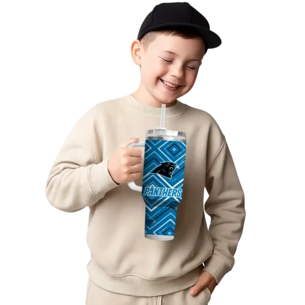 customized carolina panthers bold diamonds blue curved tumbler latest model.webp