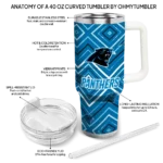 customized carolina panthers bold diamonds blue curved tumbler best selling.webp