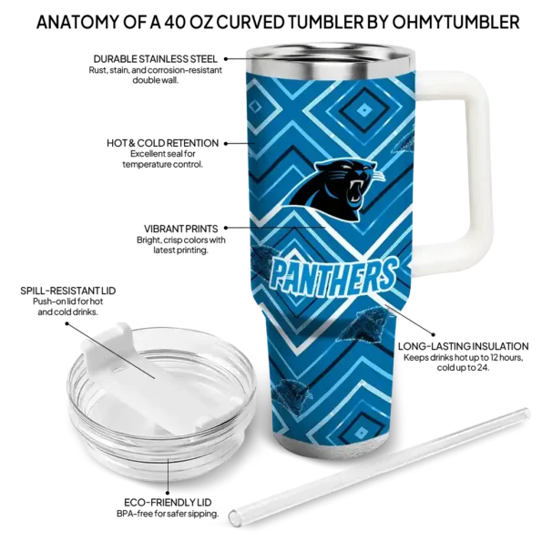 customized carolina panthers bold diamonds blue curved tumbler new arrival.webp