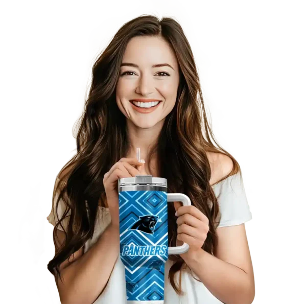 customized carolina panthers bold diamonds blue curved tumbler premium grade.webp