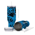 customized carolina panthers burst swirl blue curved tumbler best selling.webp