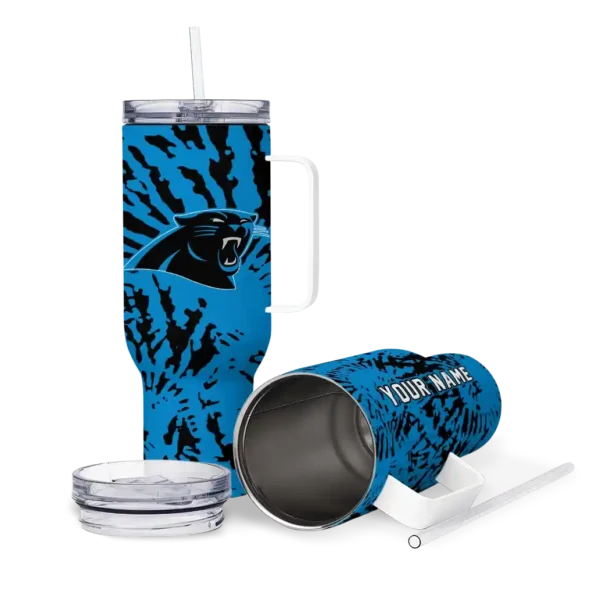 customized carolina panthers burst swirl blue curved tumbler high quality.webp