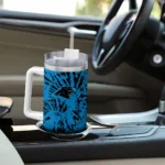 customized carolina panthers burst swirl blue curved tumbler best selling.webp