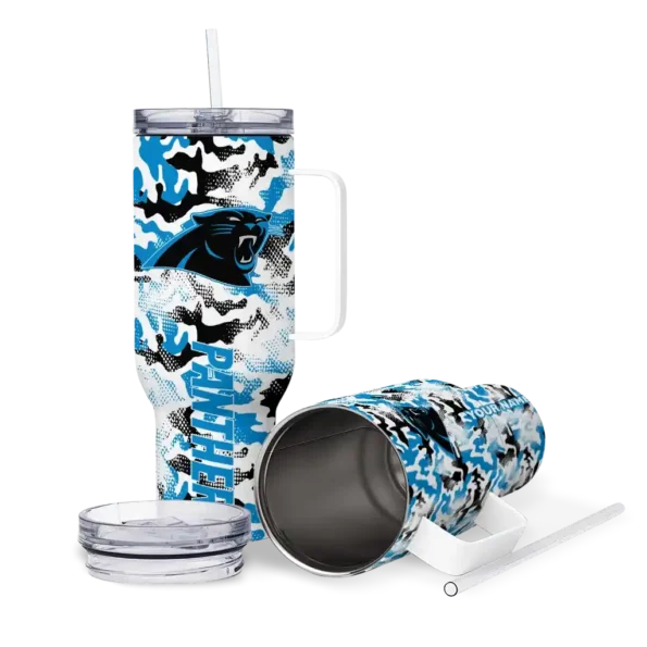 customized carolina panthers camo mashup blue white curved tumbler high quality.webp