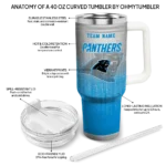 customized carolina panthers gradient dots blue curved tumbler best selling.webp