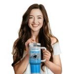 customized carolina panthers gradient dots blue curved tumbler best selling.webp