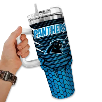 customized carolina panthers hex texture blue curved tumbler fashion forward.webp