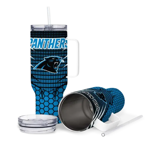 customized carolina panthers hex texture blue curved tumbler high quality.webp