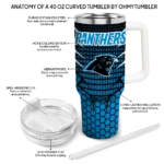 customized carolina panthers hex texture blue curved tumbler best selling.webp