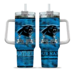 customized carolina panthers honey streaks blue curved tumbler best selling.webp