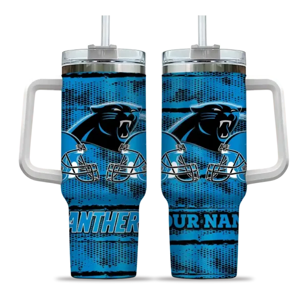 customized carolina panthers honey streaks blue curved tumbler best selling.webp