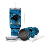 customized carolina panthers honey streaks blue curved tumbler best selling.webp