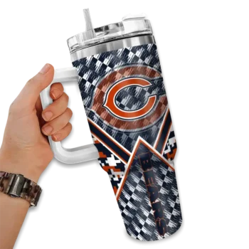 customized chicago bears chevron angle blue curved tumbler fashion forward.webp