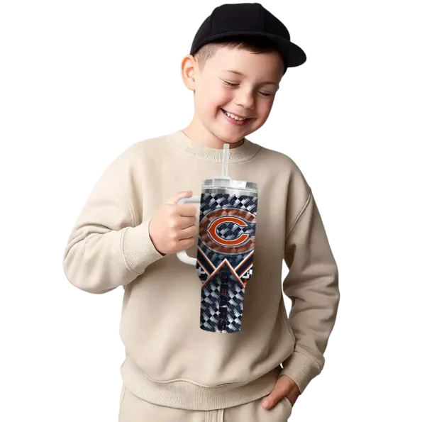 customized chicago bears chevron angle blue curved tumbler latest model.webp