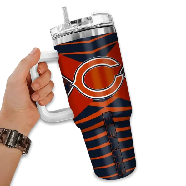 customized chicago bears chevron layers blue curved tumbler fashion forward.webp