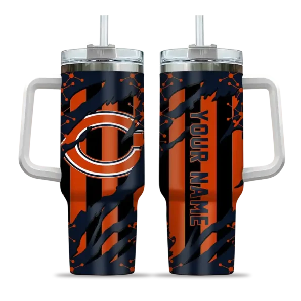 customized chicago bears claw cut blue black curved tumbler best selling.webp
