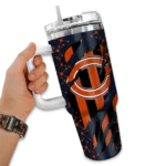 customized chicago bears claw cut blue black curved tumbler best selling.webp