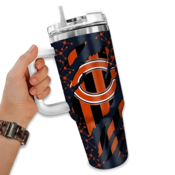 customized chicago bears claw cut blue black curved tumbler fashion forward.webp
