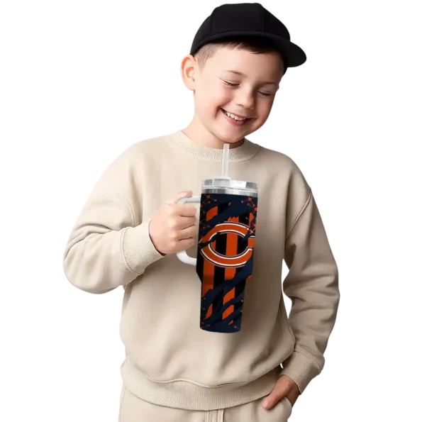 customized chicago bears claw cut blue black curved tumbler latest model.webp