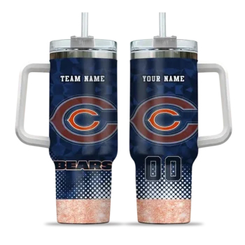 customized chicago bears geometric prism blue curved tumbler best selling.webp