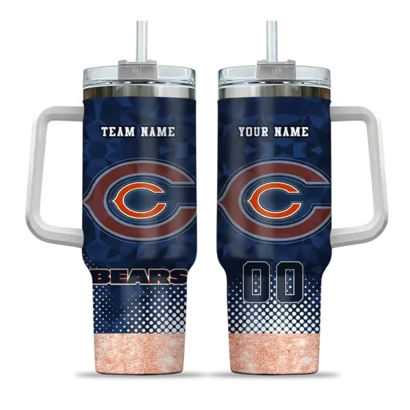 customized chicago bears geometric prism blue curved tumbler best selling.webp