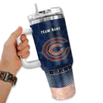 customized chicago bears geometric prism blue curved tumbler best selling.webp