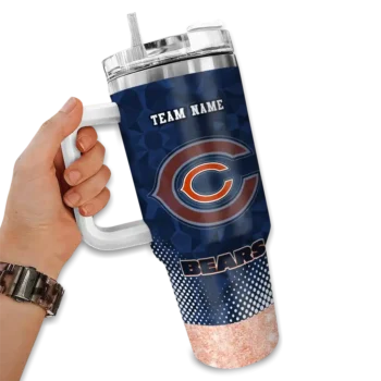 customized chicago bears geometric prism blue curved tumbler fashion forward.webp