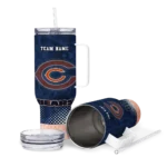 customized chicago bears geometric prism blue curved tumbler best selling.webp