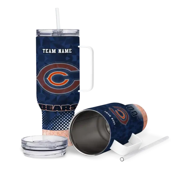 customized chicago bears geometric prism blue curved tumbler high quality.webp