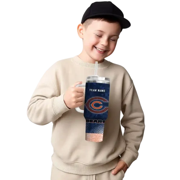 customized chicago bears geometric prism blue curved tumbler latest model.webp