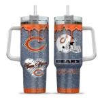 customized chicago bears heart helmet motif blue curved tumbler best selling.webp