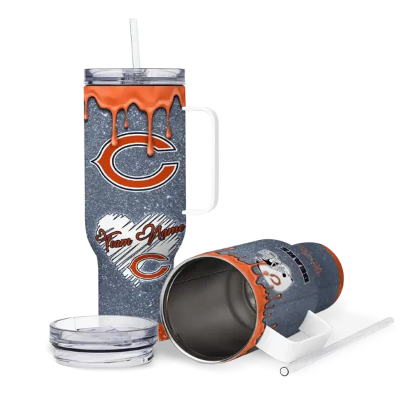 customized chicago bears heart helmet motif blue curved tumbler high quality.webp