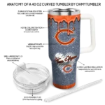 customized chicago bears heart helmet motif blue curved tumbler best selling.webp