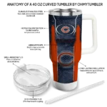 customized chicago bears hexagon armor blue curved tumbler best selling.webp