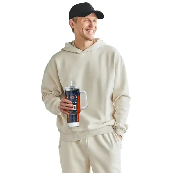 customized chicago bears hexagon armor blue curved tumbler top rated.webp