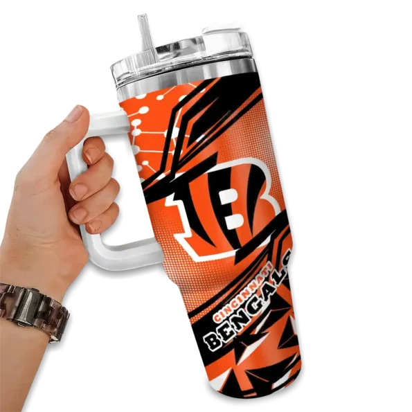 customized cincinnati bengals abstract paths orange curved tumbler fashion forward.webp