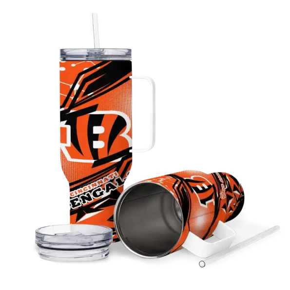 customized cincinnati bengals abstract paths orange curved tumbler high quality.webp