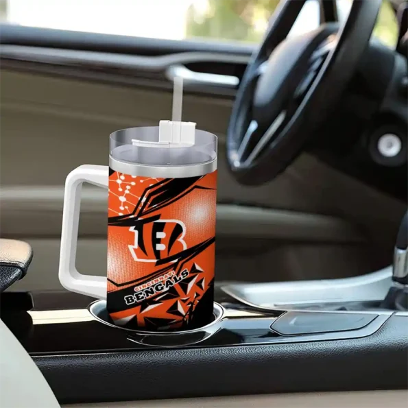 customized cincinnati bengals abstract paths orange curved tumbler trendy.webp