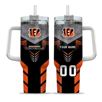 customized cincinnati bengals arrow armor orange black curved tumbler best selling.webp