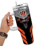 customized cincinnati bengals arrow armor orange black curved tumbler best selling.webp