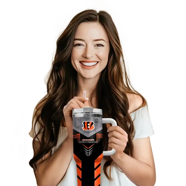 customized cincinnati bengals arrow armor orange black curved tumbler premium grade.webp
