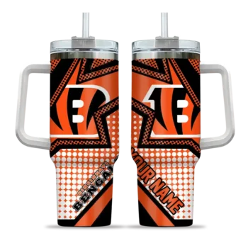 customized cincinnati bengals arrow burst orange curved tumbler best selling.webp