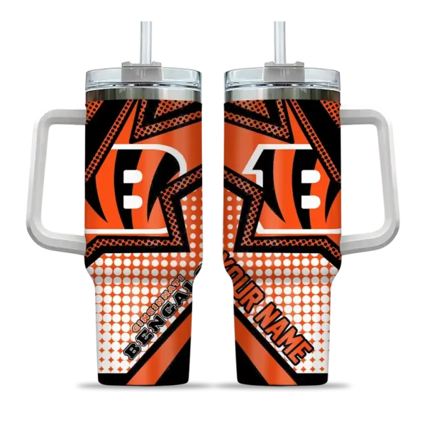 customized cincinnati bengals arrow burst orange curved tumbler best selling.webp