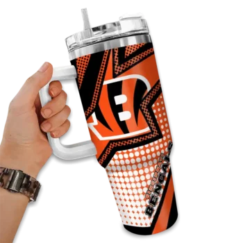 customized cincinnati bengals arrow burst orange curved tumbler fashion forward.webp