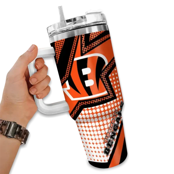 customized cincinnati bengals arrow burst orange curved tumbler fashion forward.webp