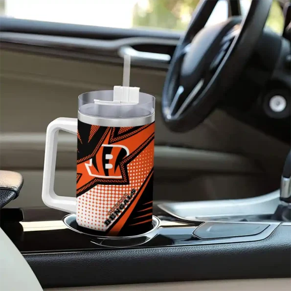 customized cincinnati bengals arrow burst orange curved tumbler trendy.webp
