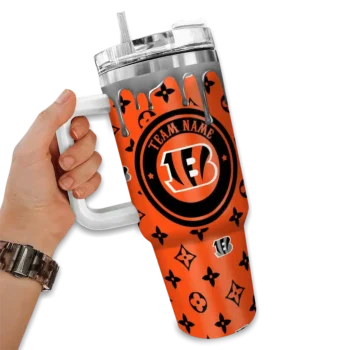 customized cincinnati bengals bullseye drips orange curved tumbler fashion forward.webp