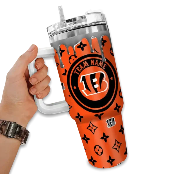 customized cincinnati bengals bullseye drips orange curved tumbler fashion forward.webp