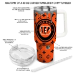 customized cincinnati bengals bullseye drips orange curved tumbler best selling.webp