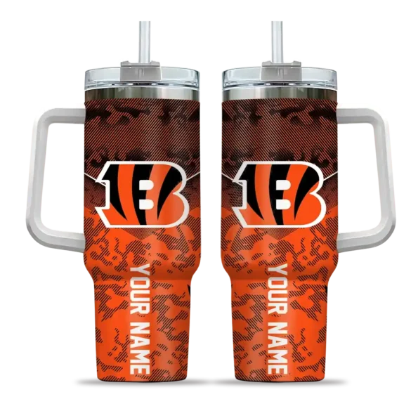 customized cincinnati bengals chevron stripe orange curved tumbler best selling.webp